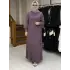 JUKİ ETEĞİ PLİSE DETAYLI ELBİSE MOR