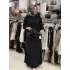 JUKİ ETEĞİ PLİSE DETAYLI ELBİSE SİYAH