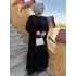 JUKİ TAŞ DETYALI TÜL ABAYA SİYAH