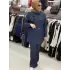 KREM CEKETİ TAŞ DETAYLI PANTOLONLU TAKIM MAVİ