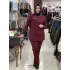 KREM SPOR OMUZ TAŞ DETAYLI TAKIM Bordo