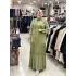 MİHRİBAN ÇAĞLI İPEK KUPRA ELBİSE YEŞİL
