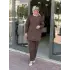 MODAL JAKAR TUNİK PANTOLON TAKIM KAHVERENGİ