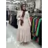 SAFİR KUMAŞ FIRFIR DETAYLI ELBİSE Bej