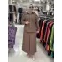 SAFİR TENCEL ETEKLİ TAKIM KAHVERENGİ