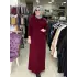 ŞARDONLU MODAL ELBİSE Bordo