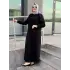 ŞARDONLU MODAL ELBİSE SİYAH