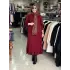 SEMİNA SOĞUK MERSERİZE CEKET Bordo
