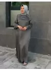 11366-CEREZ TAŞLI ELBİSE TABA