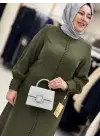 JUKİ ÖNÜ DÜĞMELİ ELBİSE YEŞİL