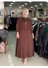 OFELİA CEKETLİ ELBİSE TAKIM KAHVERENGİ