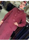 MEVA PLUS JAKAR TENCEL ELBİSE CEKET TAKIM Bordo