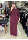 DULE PİKE TUNİK PANTOLON TAKIM Bordo
