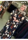 DEFRİNA ÜÇ DÜĞMELİ ELBİSE ÇOK RENKLİ