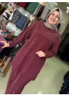 MEVA PLUS TENCEL MODAL TUNİK PANTOLON TAKIM Bordo