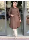 MEVAPLUS VİSKON KOTON TUNİK KAHVERENGİ