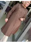 MEVAPLUS VİSKON KOTON TUNİK KAHVERENGİ