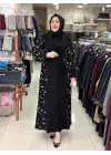 JUKİ KELEBEK DETAYLI ABAYA SİYAH