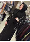 JUKİ KELEBEK DETAYLI ABAYA SİYAH