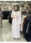 JUKİ TAŞ İŞLEMELİ ABİYE Bej