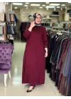 DEFRİNA TENCEL B. BEDEN ELBİSE Bordo