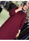 DEFRİNA TENCEL B. BEDEN ELBİSE Bordo