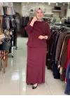 MEVAPLUS İPEKSİ MODAL TUNİK ETEK TAKIM Bordo