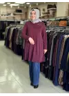 DULE İŞLEMELİ PİKE TUNİK Bordo