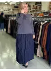 PUREVA TUNİK PLİSE ETEK TAKIM LACİVERT