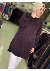 DALGALI DESEN CUPRA TUNİK Bordo