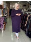 DEFRİNA CUPRO DÜĞMELİ TUNİK MOR