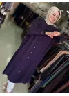DEFRİNA CUPRO DÜĞMELİ TUNİK MOR