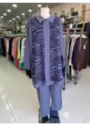 BELEN İPEK -TENCEL KARIŞIM PANTOLONLU TAKIM LACİVERT