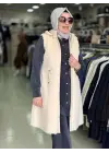 BELEN PELUŞ YELEK EKRU