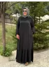 ÇEREZ ELBİSE BONCUK İŞLEME SİYAH
