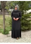 ÇEREZ ELBİSE BONCUK İŞLEME SİYAH
