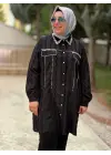 COTON TAŞLI TUNİK SİYAH