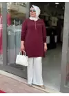 DEFRİNA B. BEDEN FERMURALI CUPRO TUNİK Bordo