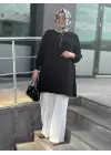DEFRİNA B. BEDEN FERMURALI CUPRO TUNİK SİYAH