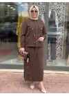 DEFRİNA ÇITÇIT DTYL. ETEKLİ TAKIM KAHVERENGİ