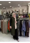 DEFRİNA MALANJLI UZUN YELEK HAKİ