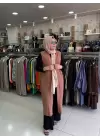 DEFRİNA MALANJLI UZUN YELEK Yavruağzı
