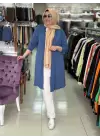 DEFRİNA MELANJLI CEKET İNDİGO