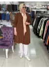 DEFRİNA MELANJLI CEKET KAHVERENGİ