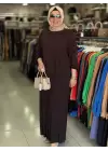 DEFRİNA NERVÜR DETAYLI ETEKLİ BELLA TAKIM Acı Kahve