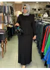 DEFRİNA NERVÜR DETAYLI ETEKLİ BELLA TAKIM SİYAH