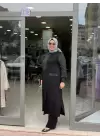 DEFRİNA SİMLİ EKOSE DETAY CEKET SİYAH