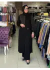 DEFRİNA SİMLİ EKOSE DETAY CEKET SİYAH