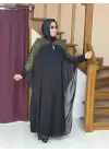 DERİN STORE YARASA KOL TAŞ DETAY FERACE SİYAH
