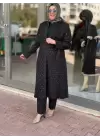 DERİNSTORE CEKETİ PULLU PANTOLONLU TAKIM SİYAH